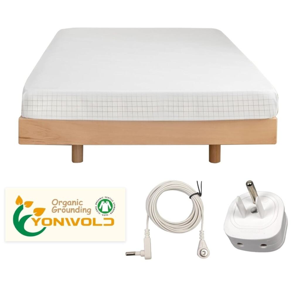 Grounding Sheet Twin Fitted 39x75x13 Organic Cotton 10% Silver Fiber New